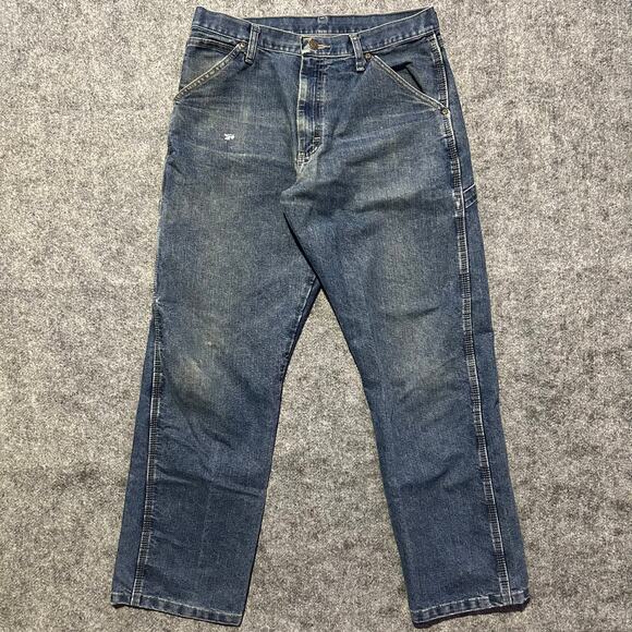 Wrangler Carpenter Jeans Blue Denim Workwear Utility Pants 32x30 - Picture 5 of 6